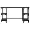 Desk with Shelf Black Oak Effect 140 x 50 x 75 cm