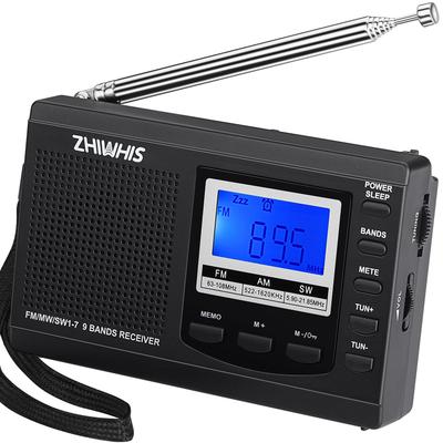 ZHIWHIS Portable Radio with Wideband Alarm Digital Key and Preset Horizontal and Emergency Includes Japanese Instruction Manual and Warranty FM/AM/SW