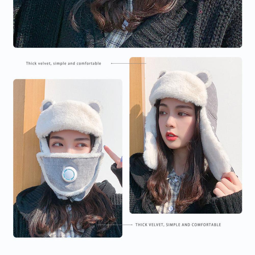 Mütze Winter Damen Neu Cartoon Lei Feng Mütze Koreanische Version Niedlich Warm Baumwollmütze Outdoor Radfahren Winddicht Lei Feng Mütze Damen