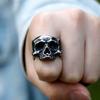 2022 NEW Men's 316L Stainless-steel Rings Retro Motorcyclist Skull  RING for Teens Gothic Punk Jewelry Gift Free Shipping