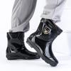 Men's Extra Large Waterproof Non-Slip Fishing Boots: Thick, Wear-Resistant, Warm, High-Cut Rain Boots