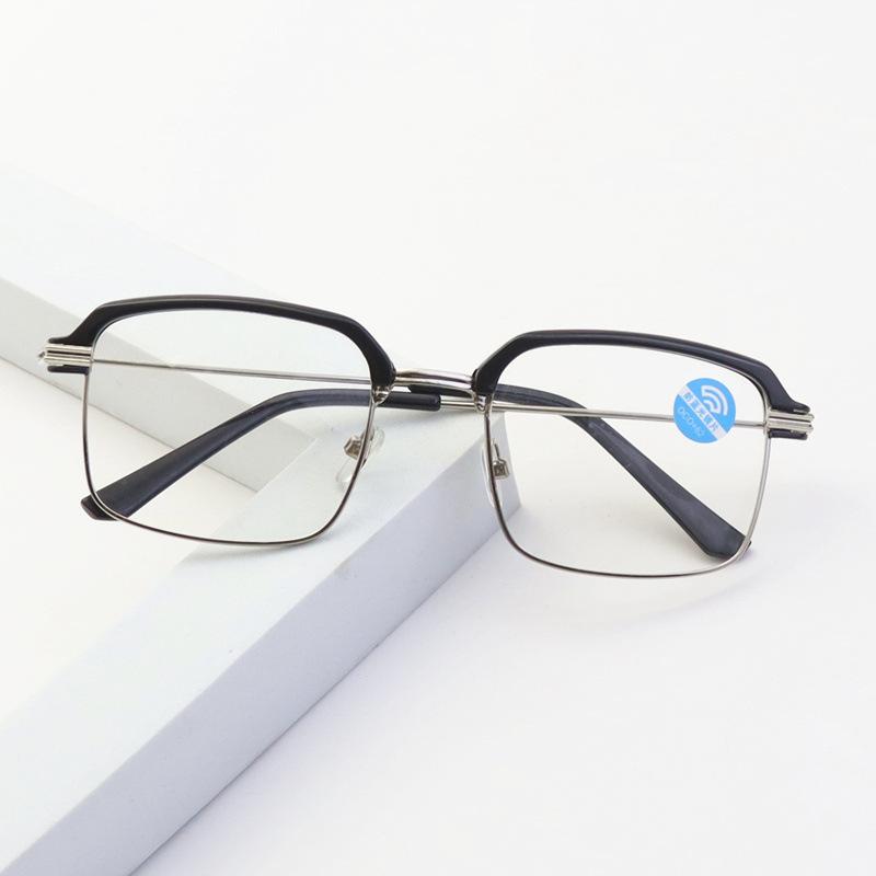 Half-Frame Eyebrow Glasses, The Same Metal Large-Frame Anti-Blue Light Glasses Frame For Men And Women, Can Be Equipped With Myopia Reading Glasses
