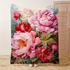 Vintage Peony Flower Flannel Blanket Romantic Floral Print Soft Warm Throw Blanket for Bed Sofa Couch Home Decor Multiple Sizes