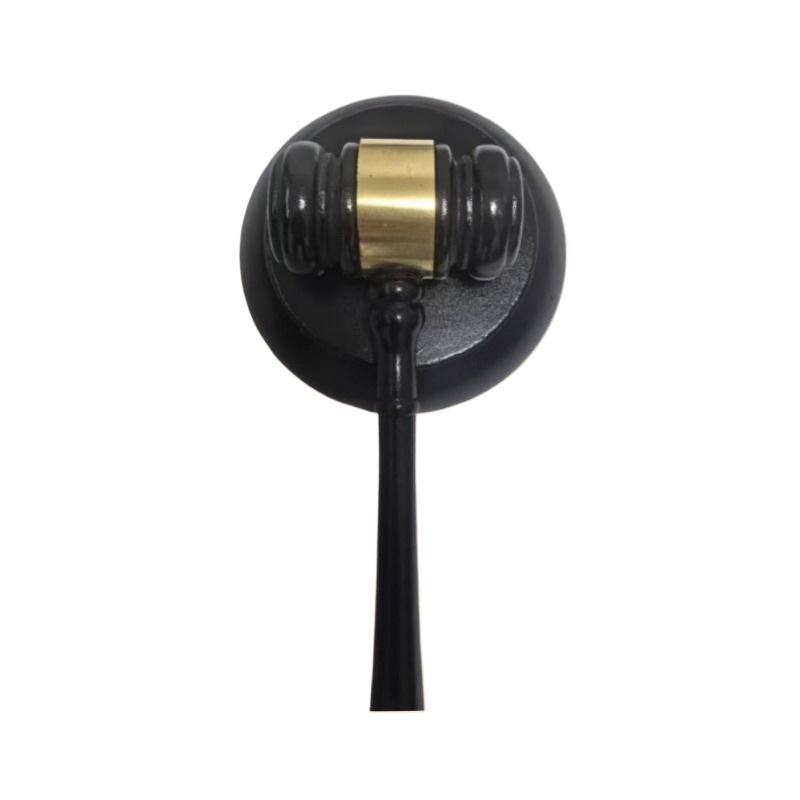 Solid Wood Gavel: Judge Hammer with Copper Plate Style - Ideal for Auctions & as a Children's First Birthday Ornament or Wooden Craft Gift