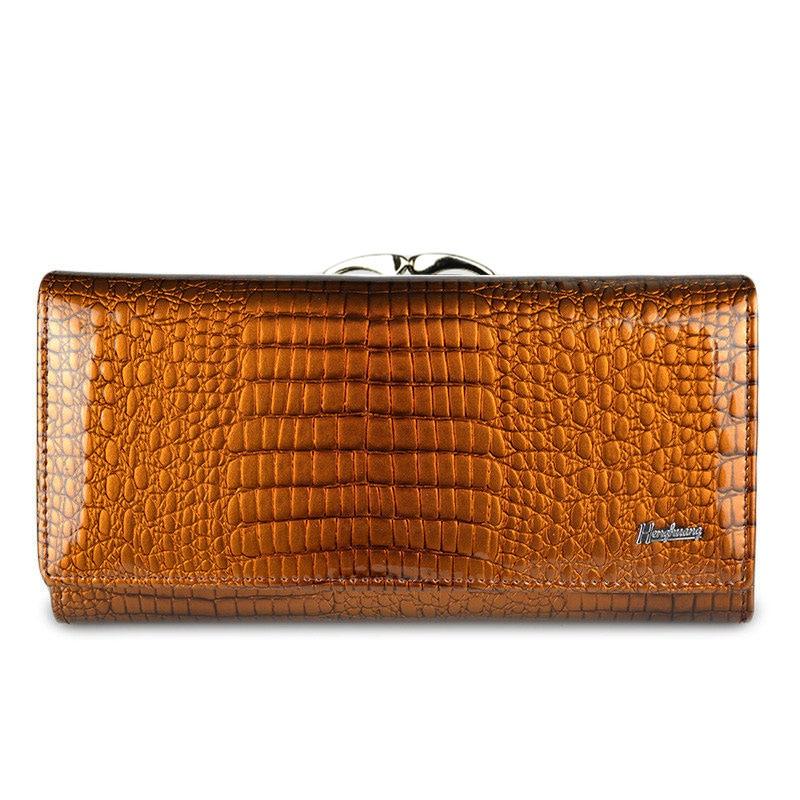HH Alligator Womens Wallets Luxury Patent Crocodile Genuine Leather Ladies Clutch Purse Hasp Long Coin Multifunctional Purses