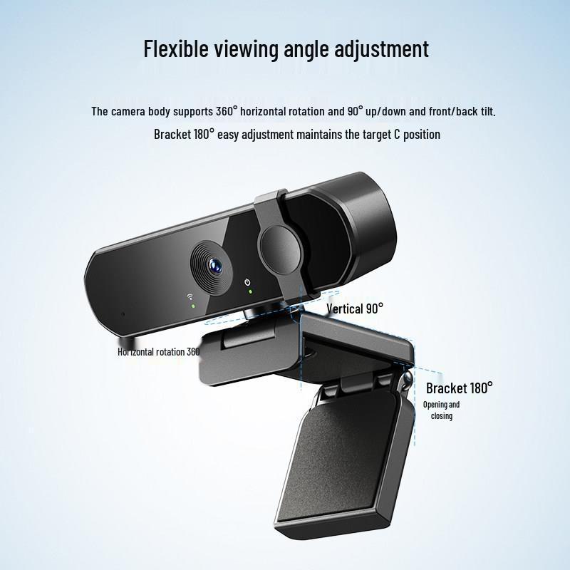 HD Webcam with Microphone & Privacy Cover for Online Classes, Laptops, Desktops, and Beauty Applications