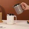 Stainless Steel Milk Coffee Cup with Handle, Double-layer Vacuum Travel Cup Suitable for Home Office Travel and Camping
