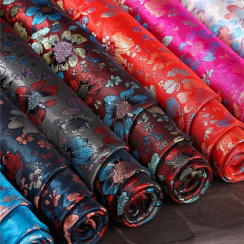 100x150cm Brocade Pattern Garment Fabric Satin Jacquard Designer Fabrics for Sewing Cheongsam Diy Patchwork Cloth