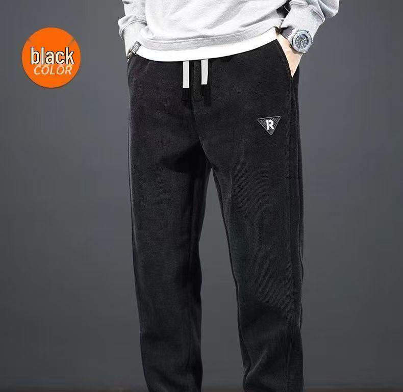 Men's Trendy Fleece-Lined Corduroy Sweatpants: Winter Warmth & Versatile Style
