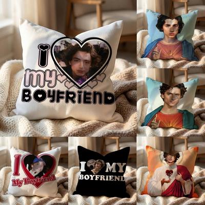 T-Timothees Chalamets Cushion Cover Multi-Scene Pillow Cover for Home & Car - Reversible, Soft & Durable for Daily Use