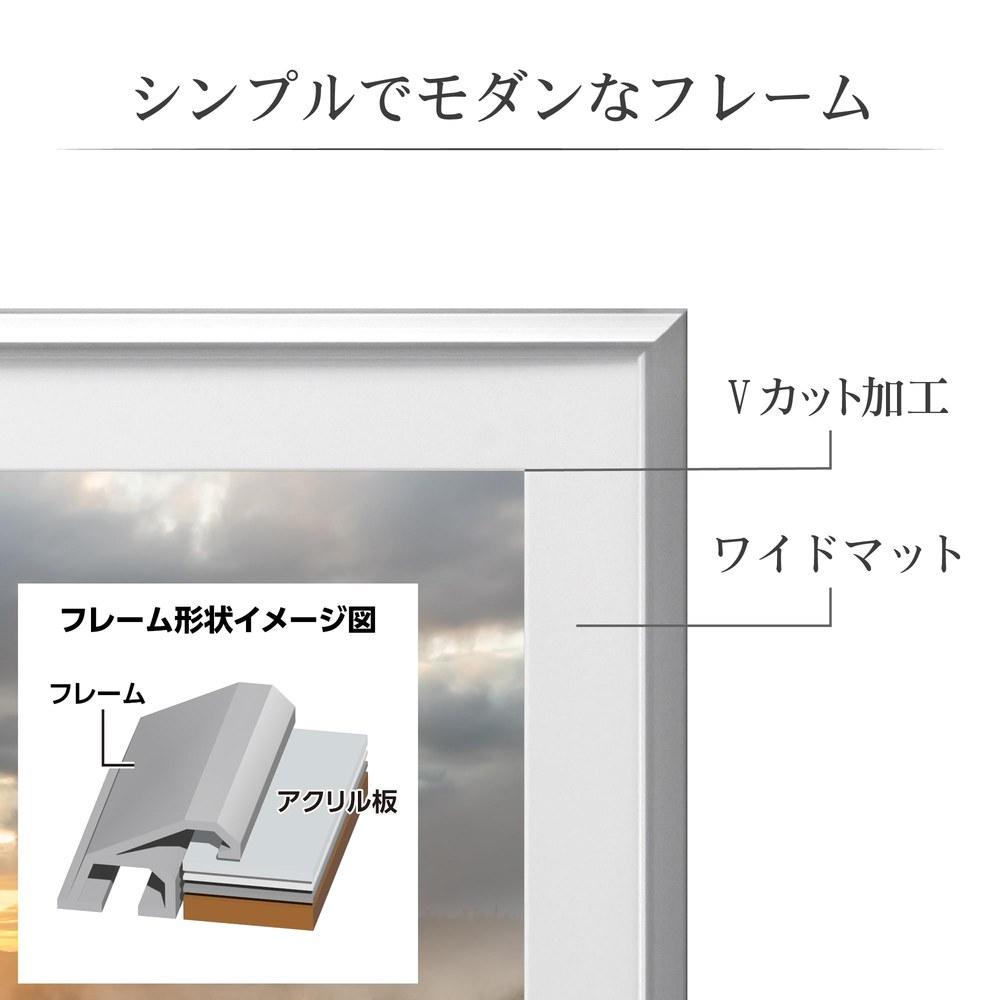 Hakuba Frame Aluminum AG-02 A3 No-Bi Acrylic Plate Silver FAG2-SVA3N