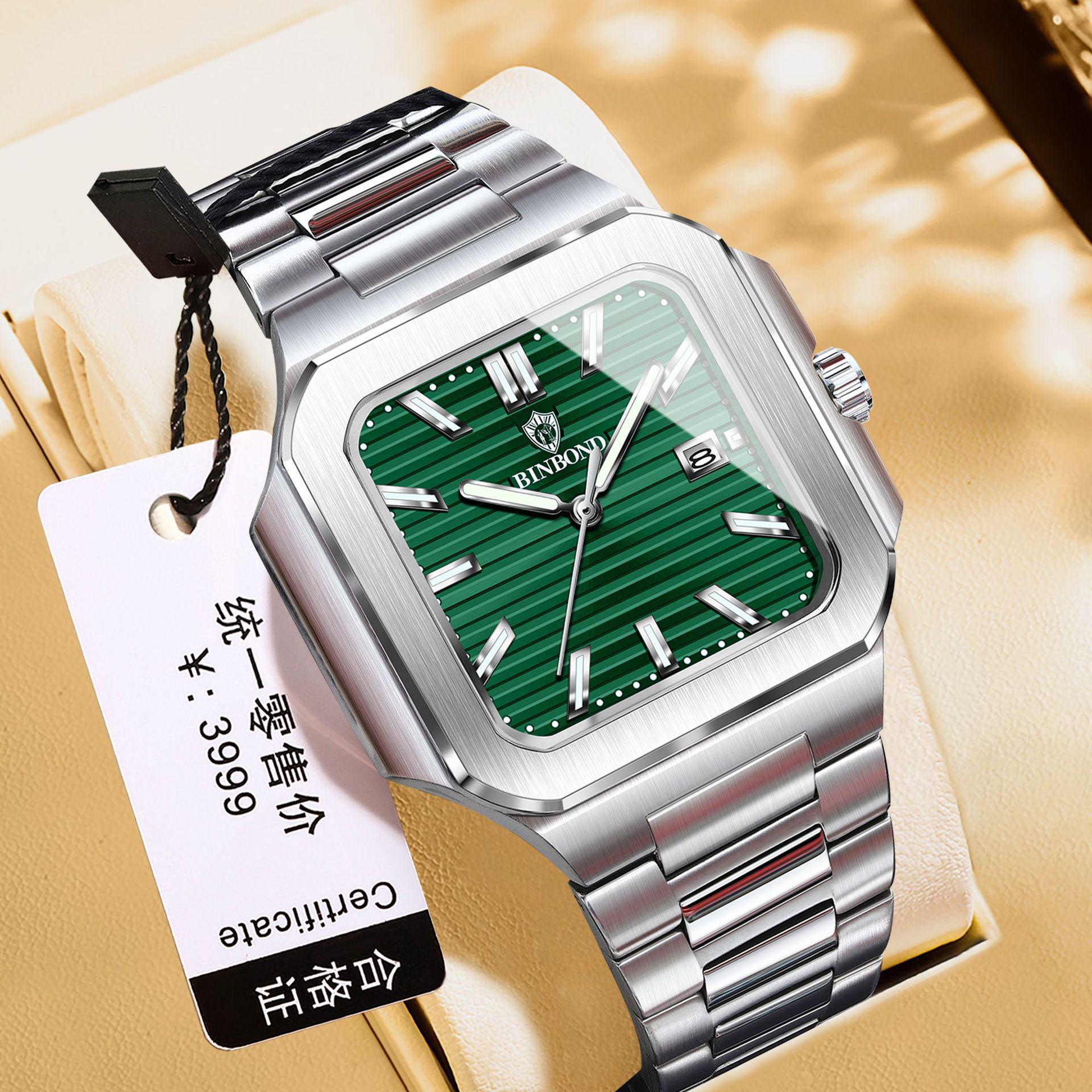 BINBOND Men s Large Dial Luminous Fashion Watch