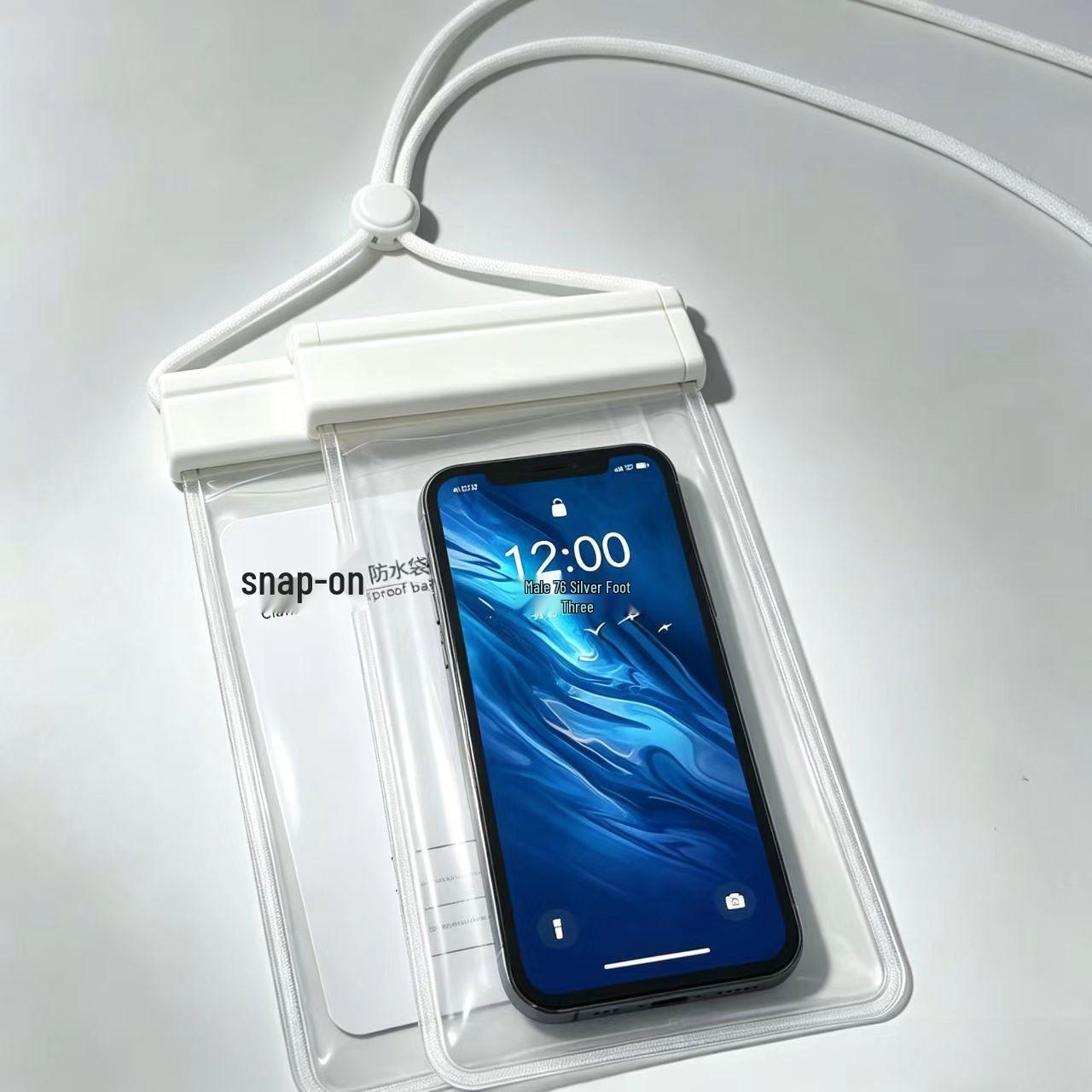 Waterproof TPU Phone Bag with Buckle: Touchscreen-Compatible, Sealed for Swimming & Diving. One Size