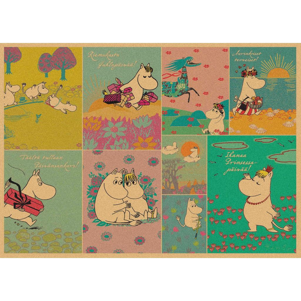 Moomin Family Retro Cartoon Poster Wall Art Mural 397
