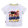 Children Cartoon Fireman Sam Print Cotton Tshirts for Boy Shirt Girl Short Sleeve Tee Top Clothes Kids Clothing Unisex 210Year