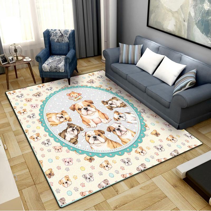 Dog Cartoon Puzzle Carpet Rug for Living Room Bedroom Home Sofa Decoration, Kids play Non-slip Floor Mat