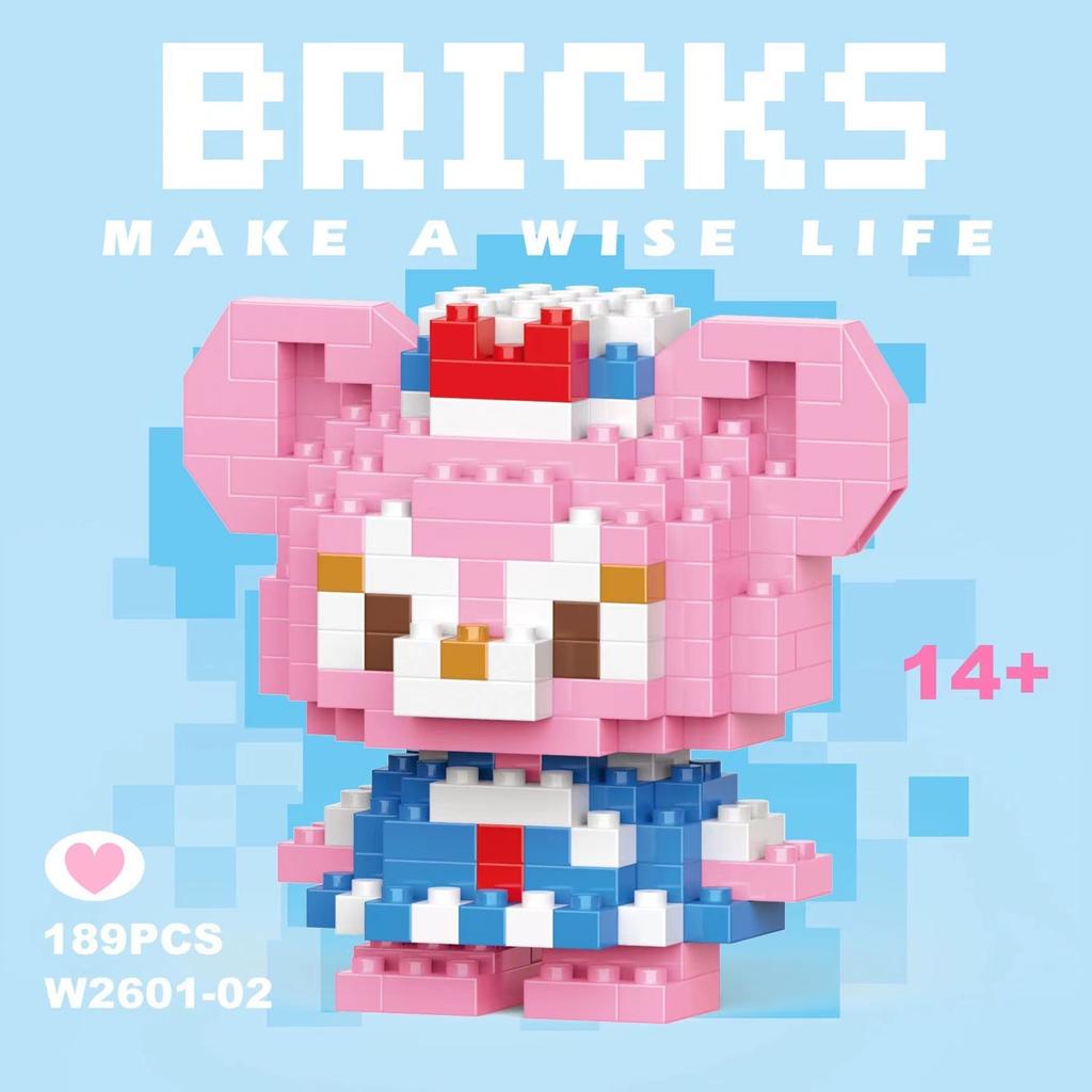 No Box  6Cm High Building Blocks Stitch Kawaii Mini Desktop Ornaments Youth Toys Room Decoration Anime Cartoon Halloween