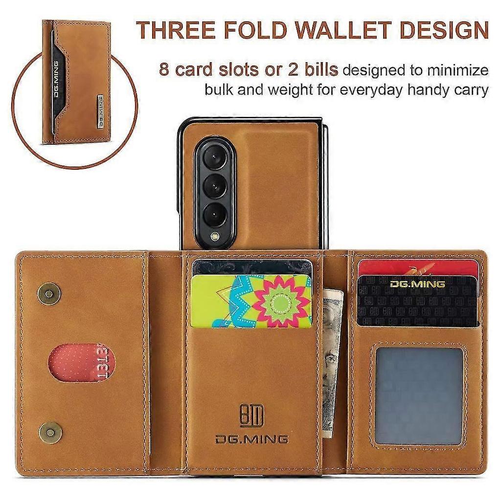Magnetic Detachable Wallet Case Compatible With Samsung Galaxy Z Fold 5, Pu Leather Cover With Credit Card Cash Holder
