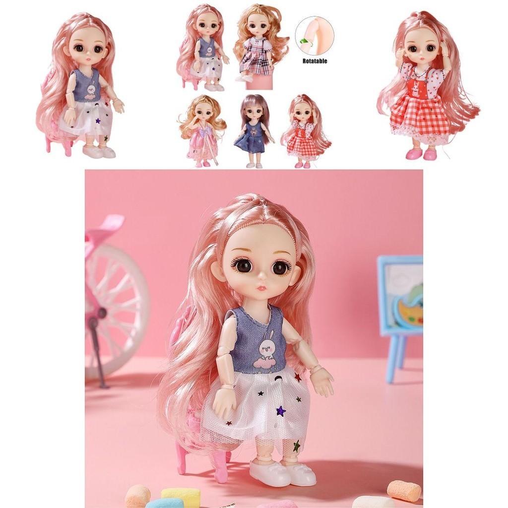 1/12 6.6in Bjd Princess Dolls Cute Moveable Joints Kids Birthday Gift