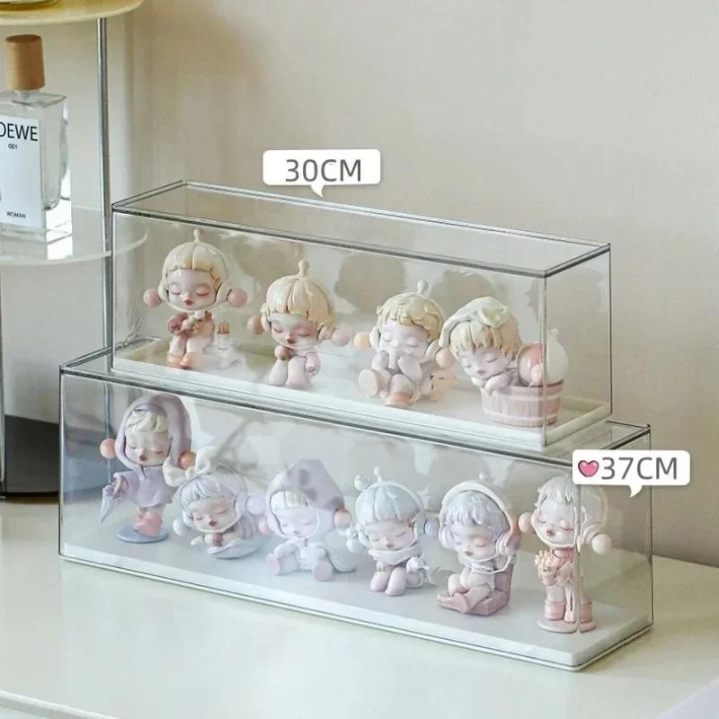 Cute 6-Tier Acrylic Display Case-Stackable Dustproof Shelf Cabinet Perfect for Mini Collectibles, Blind Box Toys & Anime Figures