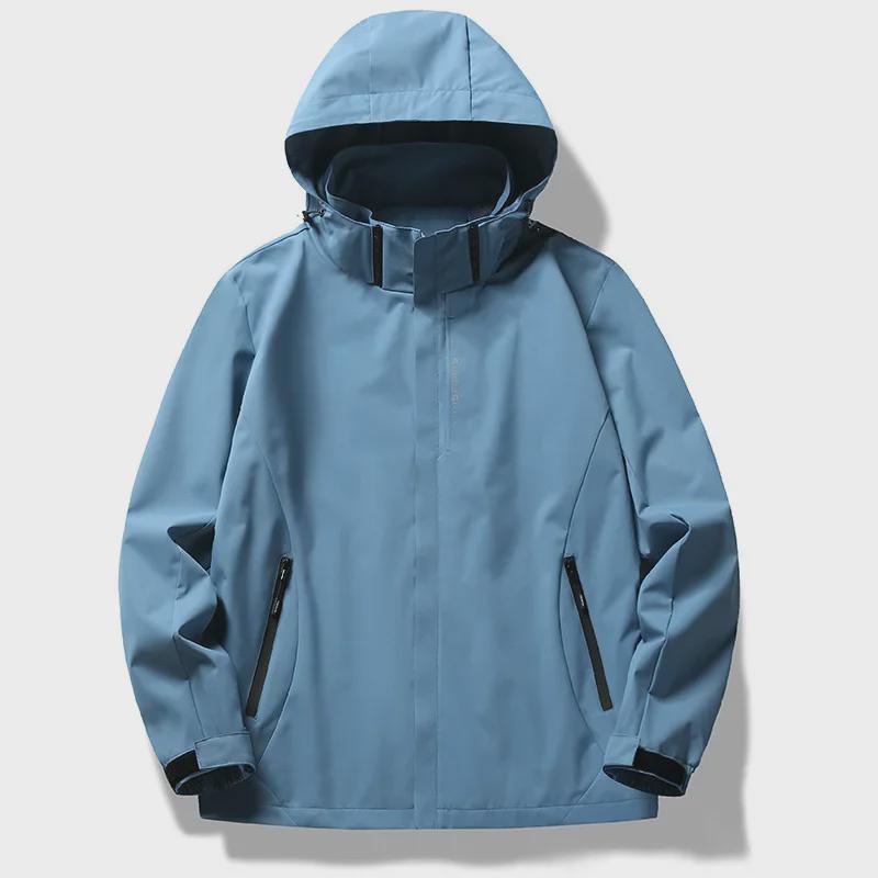 Stand Collar Hooded Outdoor Jacket for Men and Women - Spring/Autumn Casual Lightweight 