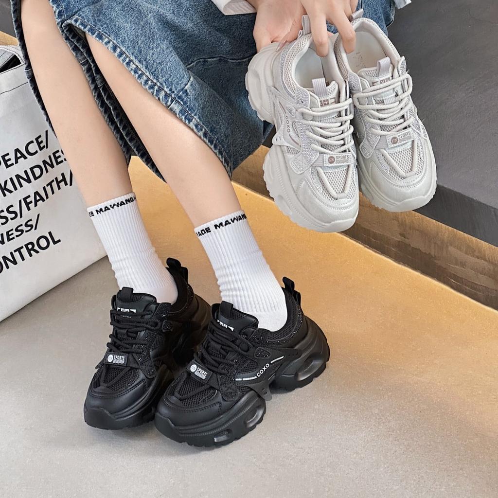 Muffin platform leather dad shoes women's 2025 autumn new popular small light casual versatile sports shoes