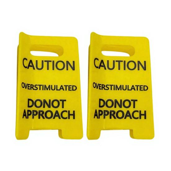 Yousheng 1/2/3Pcs Overstimulated Warning Hair Claw Yellow Caution Sign Hair Clip Thick Hair Strong Hold Hair Accessories