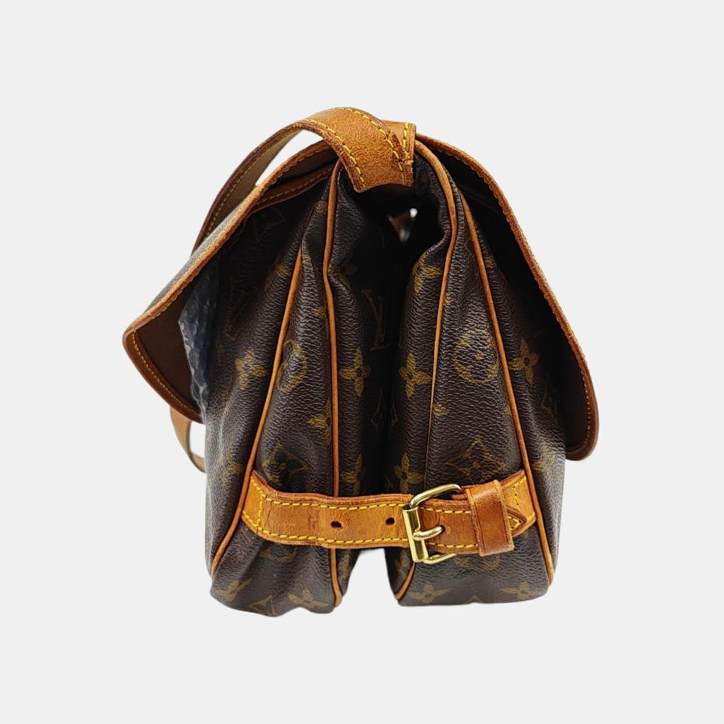 [Pre-Owned] Monogram Saumur 30 Iconic Classic Logo Print Adjustable Shoulder Strap Canvas And Leather Messenger Bag - Fair #9WBDKH