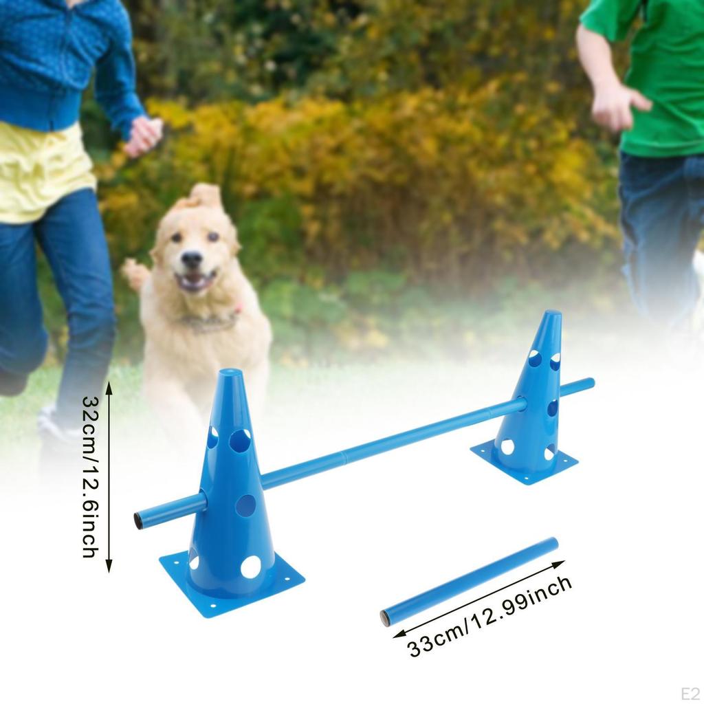 Hurdle Cone Set Include 6 Agility Cones 3 Rods for Running Obstacle