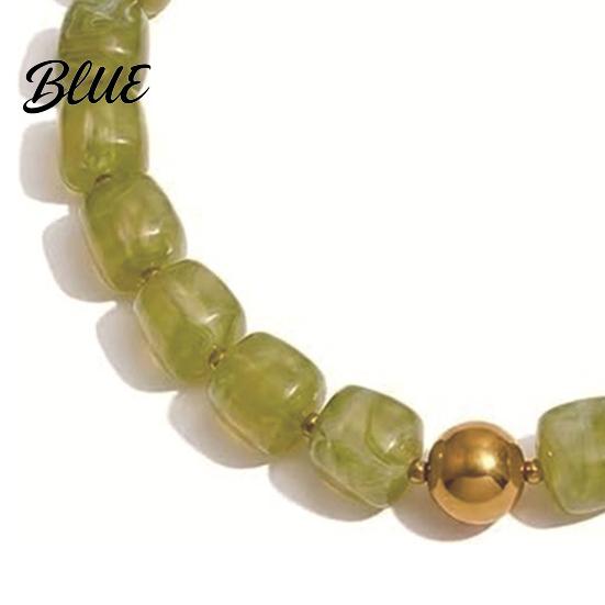 Non-fading Necklace Colorful Beaded Choker Resin Beads Boho Chunky Fashionable