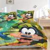 3pcs Disney Happy Goofy Bedding Set, Including 1 Quilt Cover and 2 Pillow Shams, Without Filling, Soft and Comfortable Home Bedroom Fabric, Fashi
