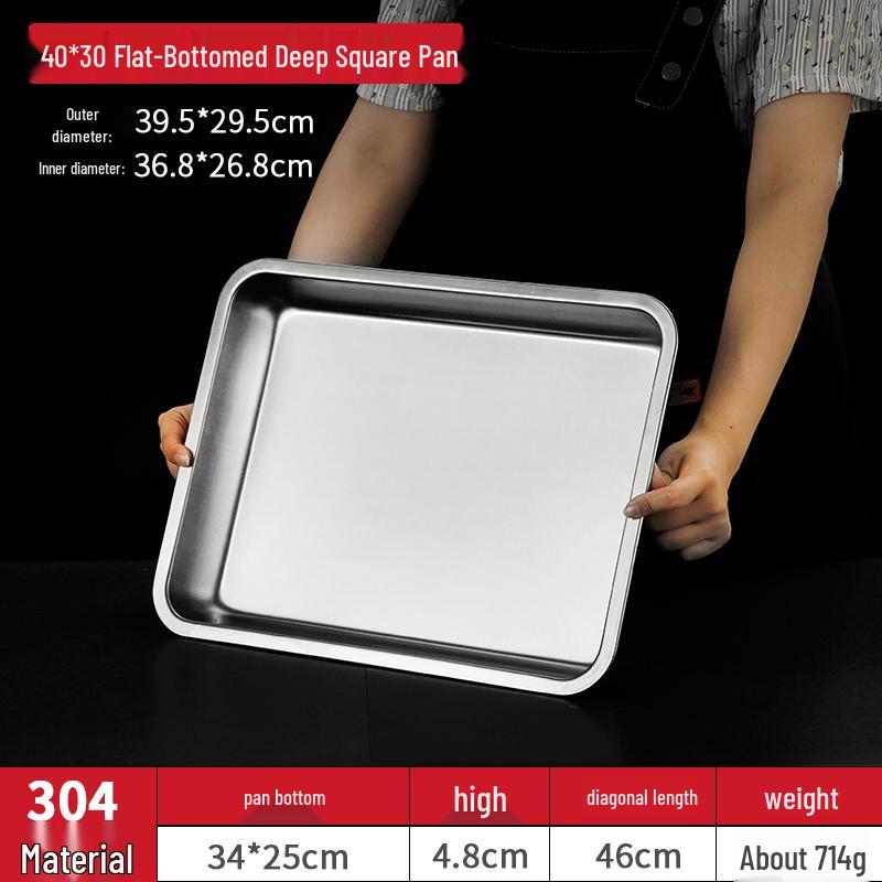 Food Grade Stainless Steel Rectangular Tray for Tiramisu or Cooked Foods