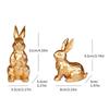 Resin Bunny Decoration Easter Bunny Ornaments Set Carved Golden Rabbit Resin Figurines Statue Decorations for Home Office