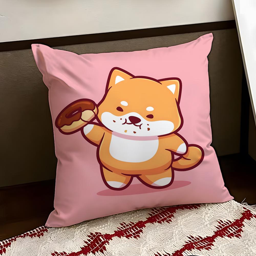 Cheeky Adorable Shiba Inu Cushion Cover Reversible Soft Durable Pillow Cover Home Car MultiScene Use for Daily Comfort