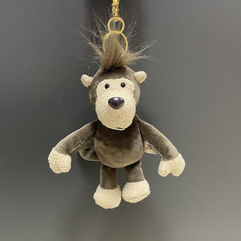 Cute Cartoon Animal Plush Toy Keychain Backpack Keychain Long Leg Frog Bear Lion Bread Dog Teddy Bear Expression Doll Cute Gift