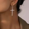 Stainless Steel Earrings Temperament Minimalist Crucifixion Dangle Hip-hop Style Earrings For Women Zircon Banquet Fine Gifts