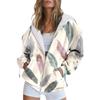 Womens Oversized Hooded Zip-Up Sweatshirt With 3D Digital Print Casual Loose Fit Winter