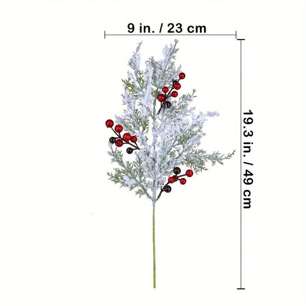 Frosted Faux Cedar Sprays for Christmas Tree, Wreath, Floral Arrangement, Vase, Winter Holiday Décor