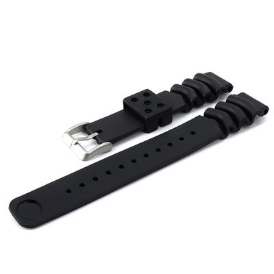 Náhradní černý silikonový řemínek k hodinkám Vodotěsný pásek s kolíčkovou sponou pro Submariner (20 mm / 0,79 palce)