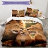 3pcs Custom Name Lion Bedding Set Duvet Cover Closure Includes 1 Duvet Cover & 2 Pillowcases, Soft and Comfortable for All Seasons.