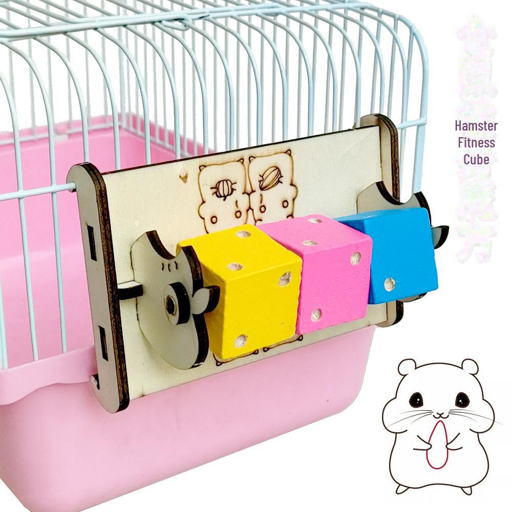 Hamster Fitness Wheel & Frisbee Toy with Stand for Small Pets