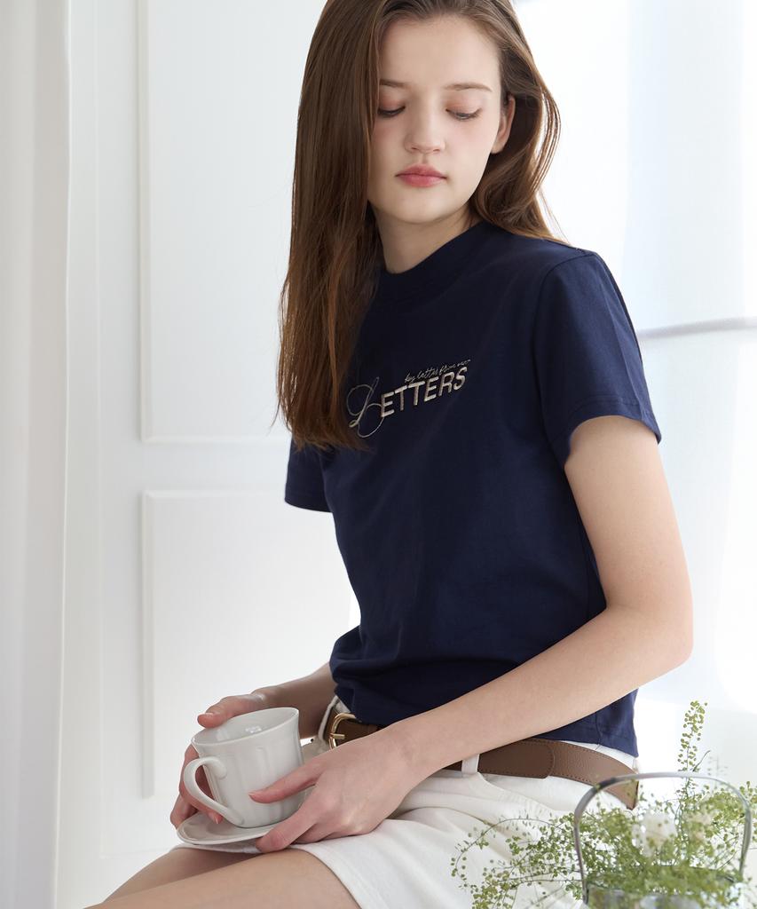LETTER FROM MOON Shining Logo T-Shirt (Navy)