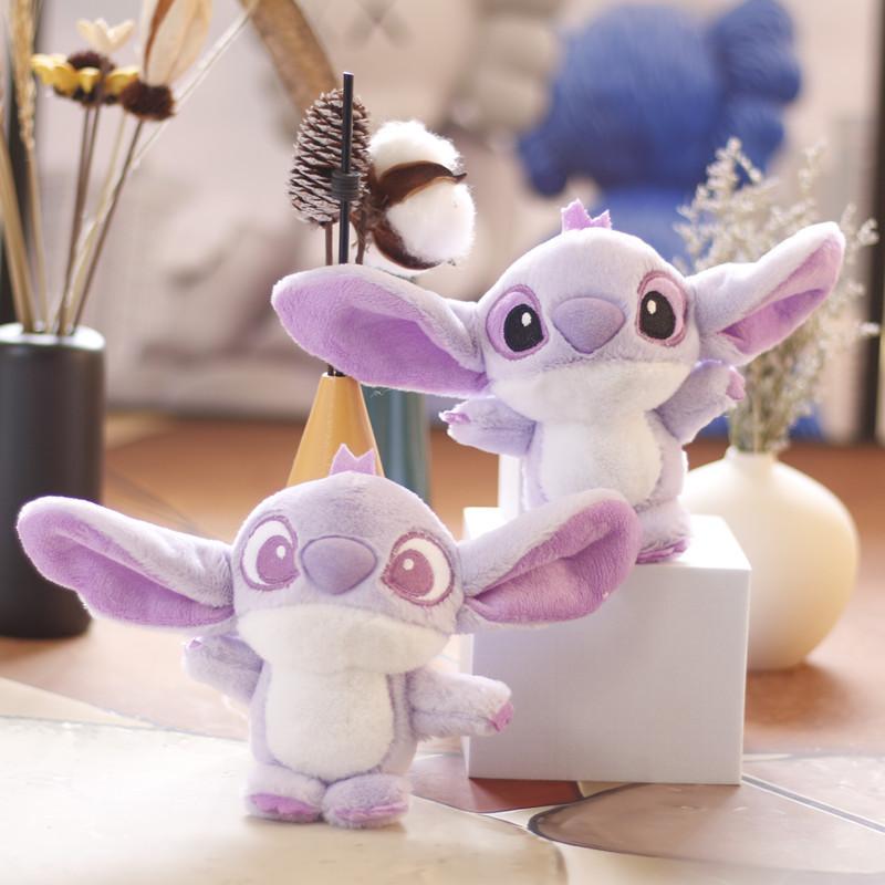Cute Purple Alien Stitch Plush Toy Keychain With Soft Fluffy Material
