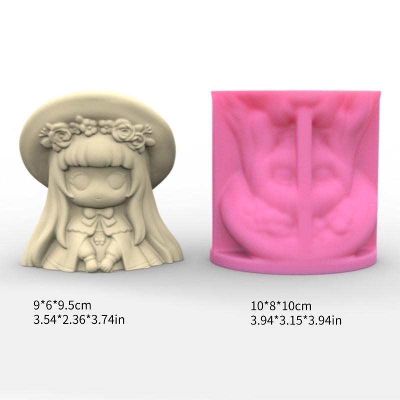 Durable Silicone Mold Exploy Casting Mould Girl Shaped Succulent Planter Molds Clay Molds for DIY Making Resin Flowerpot