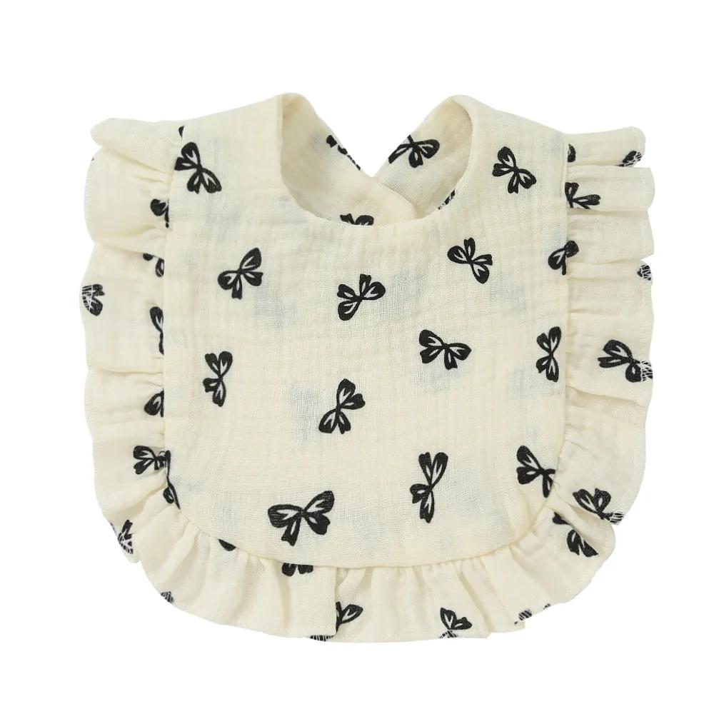 Baby Feeding Drool Bib Ruffle Floral Infants Saliva Towel Soft Cotton Burp Cloth For Newborn Toddler Kids Bibs New Baberos Bebe