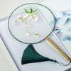 Double-Sided Transparent Silk Embroidery Round Fan - Chinese Hanfu Style Classical Dance Accessory