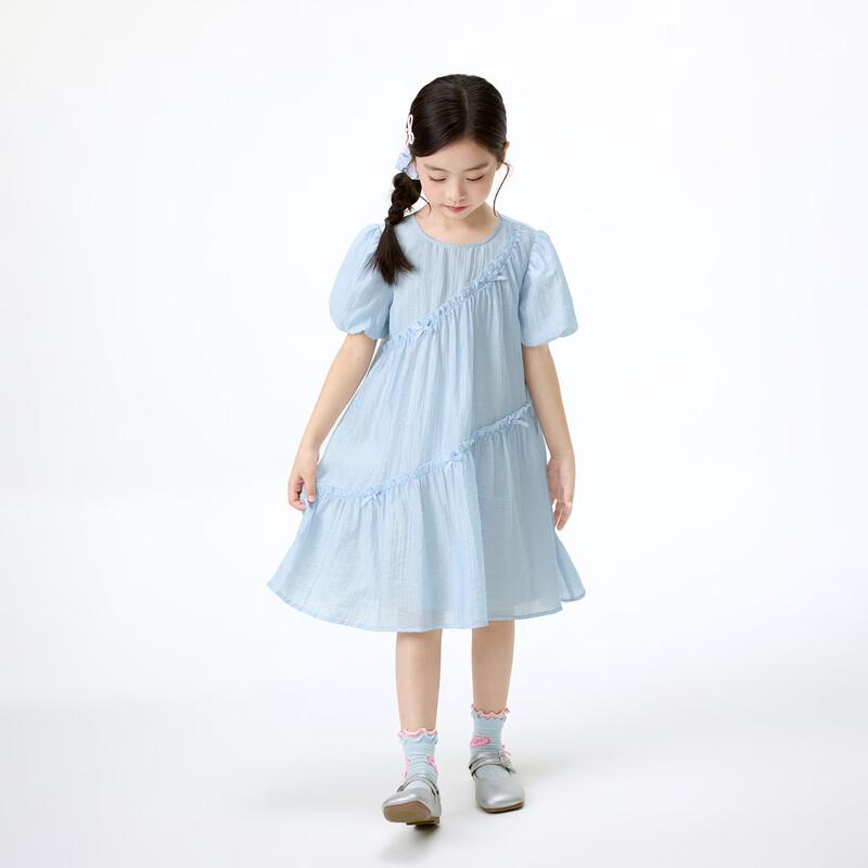 Sommer-Puffärmel-Rüschenkleid für Mädchen