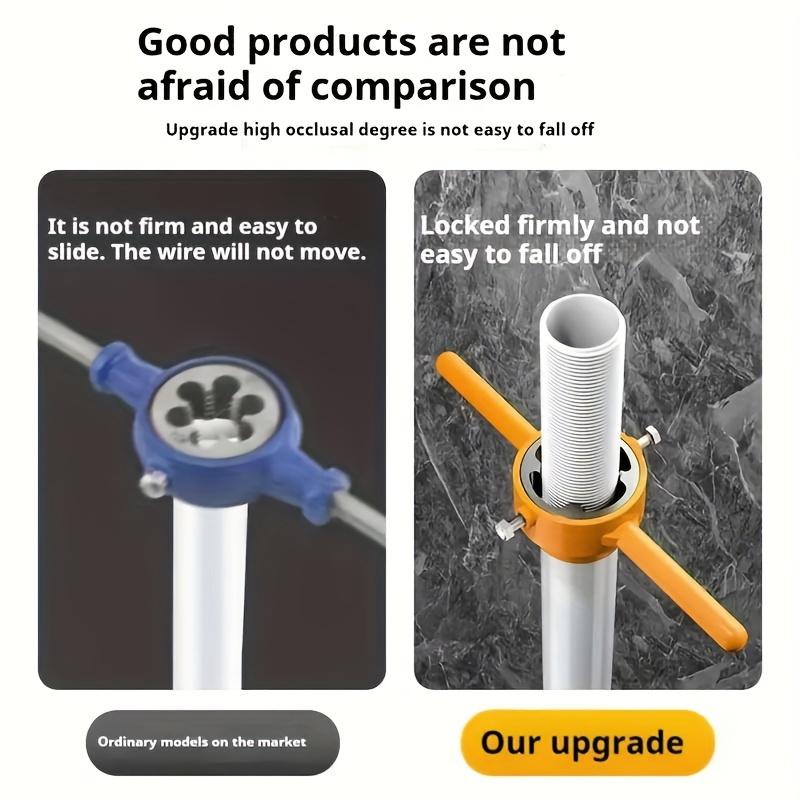 Set di 6 filiere per tubi dell'acqua in metallo, tagliatubi manuale, filettatore per tubi in plastica