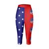 Women's Fashion Casual Outer Bottoming Trousers Independence Day Print  Seventh Trousers