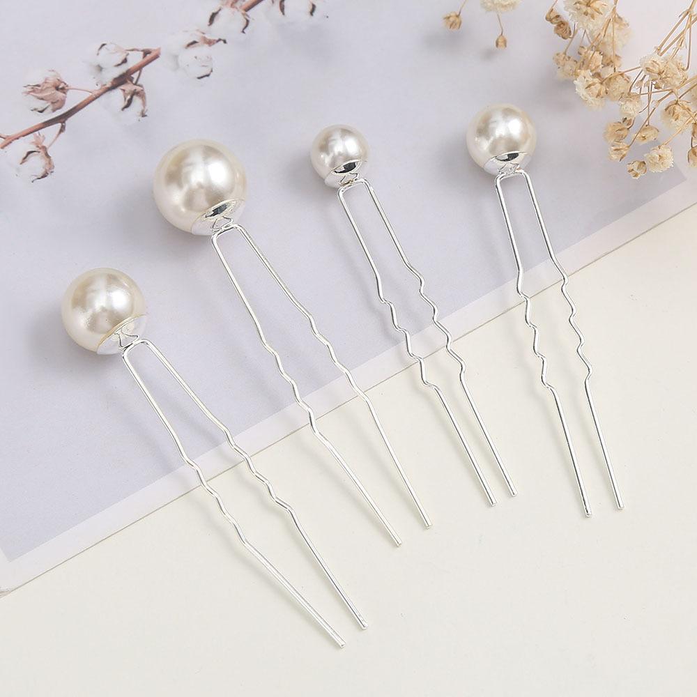 Korean version of Internet celebrity simple disc hairpin bridal wedding temperament pearl hairpin clothing accessories hairpin